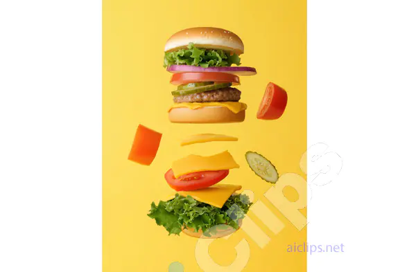 Floating Burger Layers