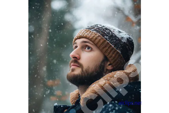 Thoughtful Man in Snow