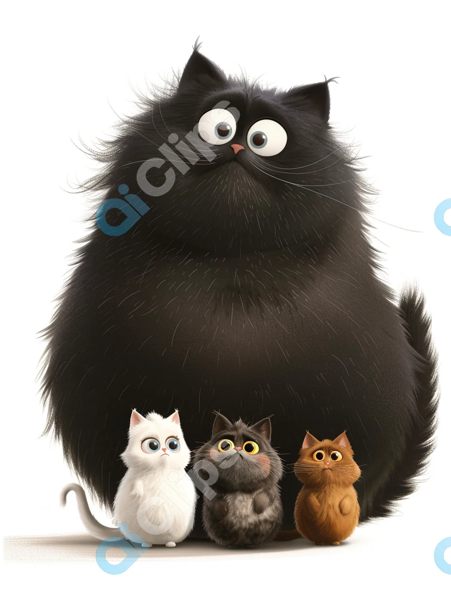 Fluffy Cat Family 1