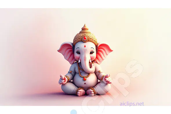 Adorable Baby Ganesha Digital Art
