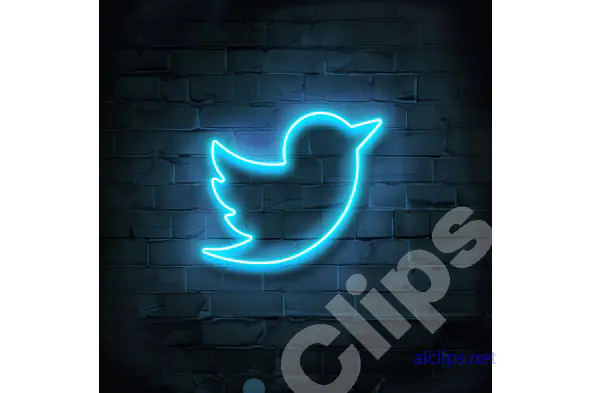 Neon Twitter Bird Logo