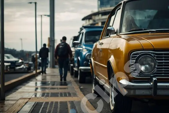 Vintage Cars on City Street
