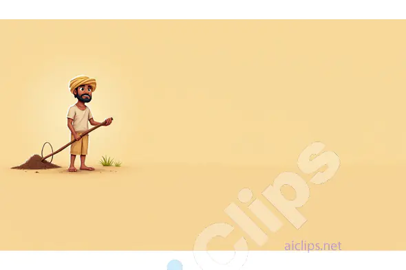 Indian Farmer Illustration – Traditional Plowing Scene