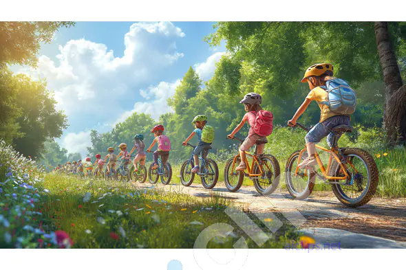 Children Biking in Nature