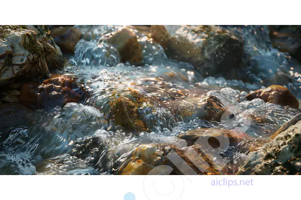 Flowing Stream over Rocks