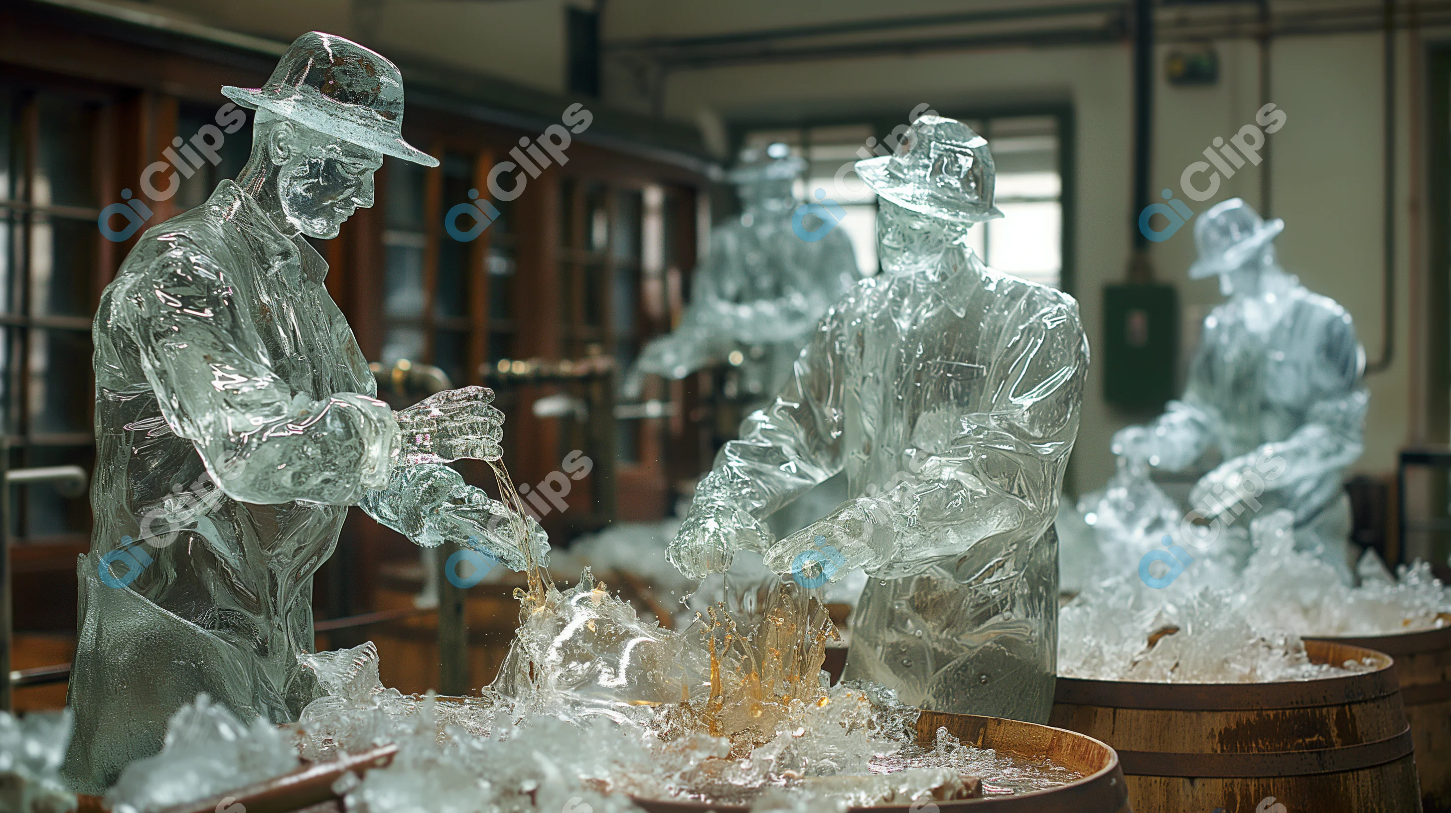 Ice Sculptures with Barrels