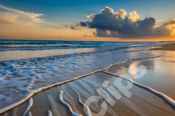 Golden Hour Beach Waves