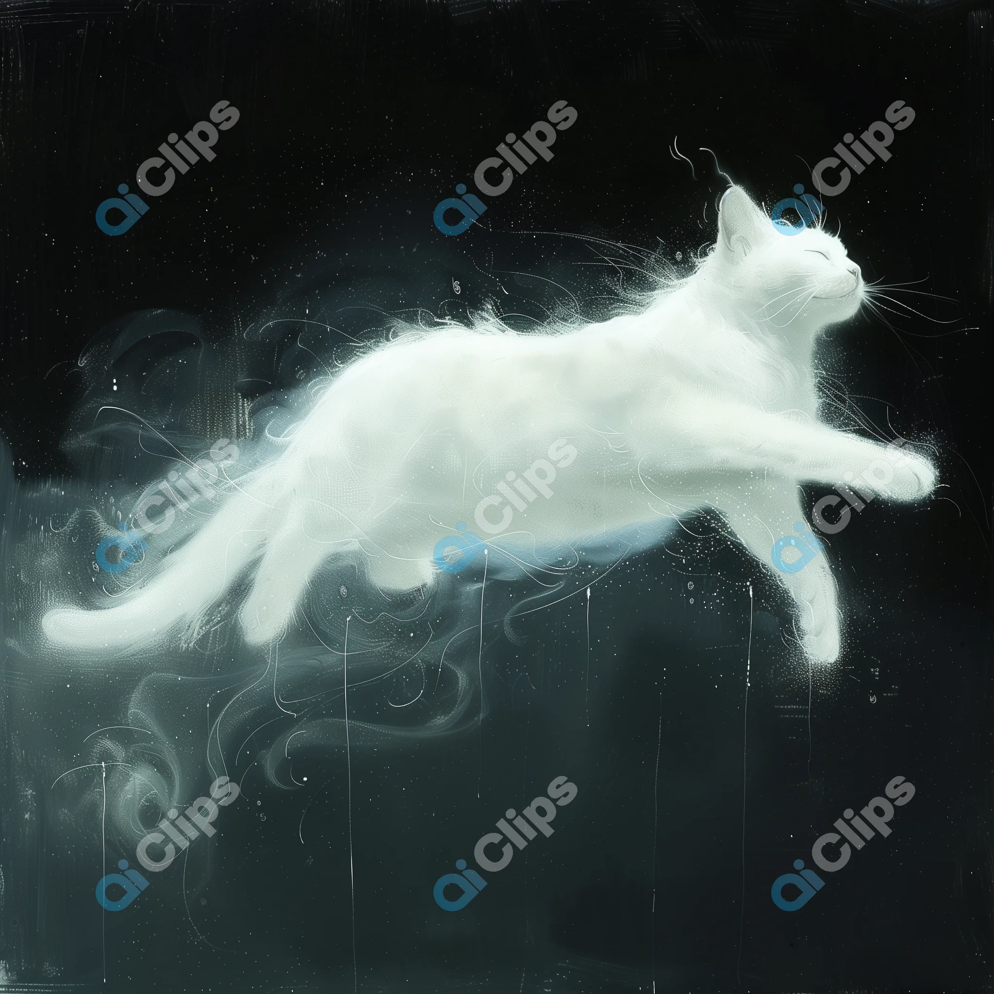 Ghostly White Cat