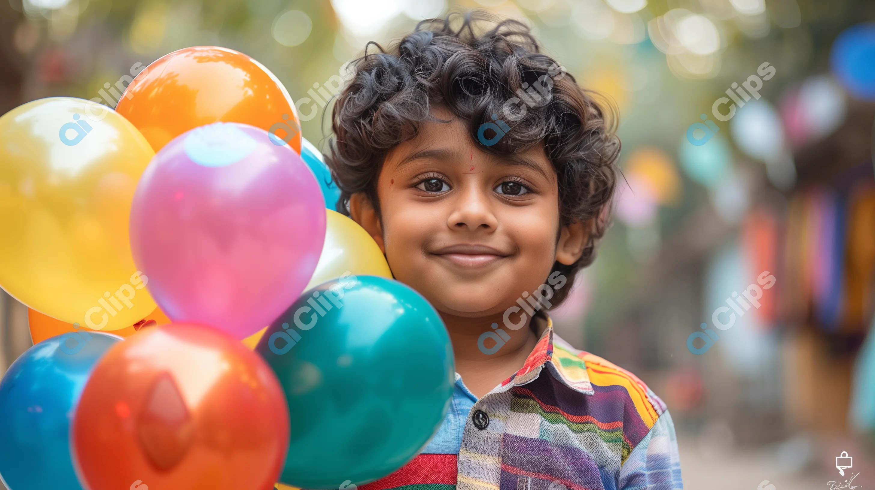 Happy Boy with Balloons