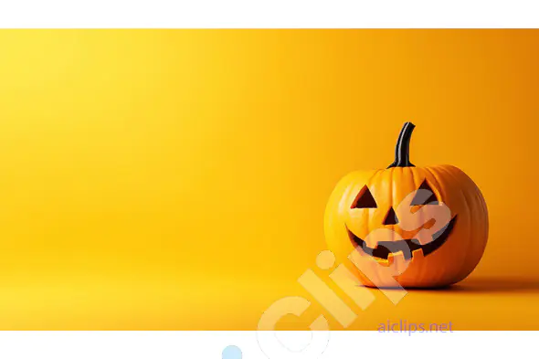 Smiling Jack-O'-Lantern on Yellow