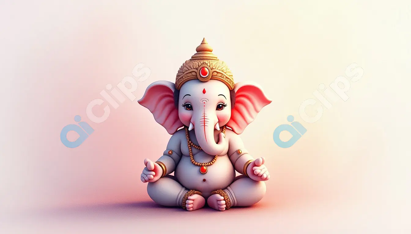 Adorable Baby Ganesha Digital Art
