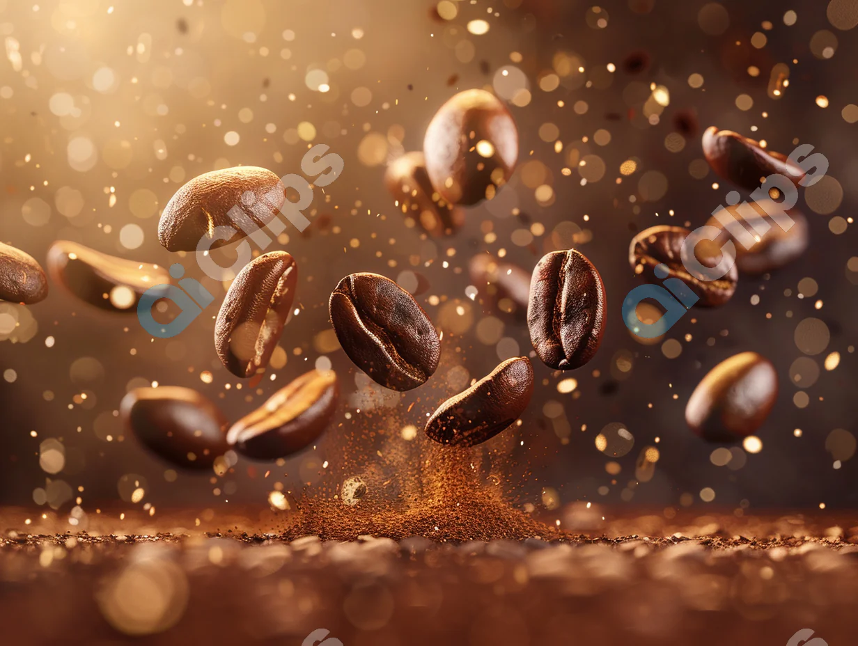 Coffee Beans in Motion