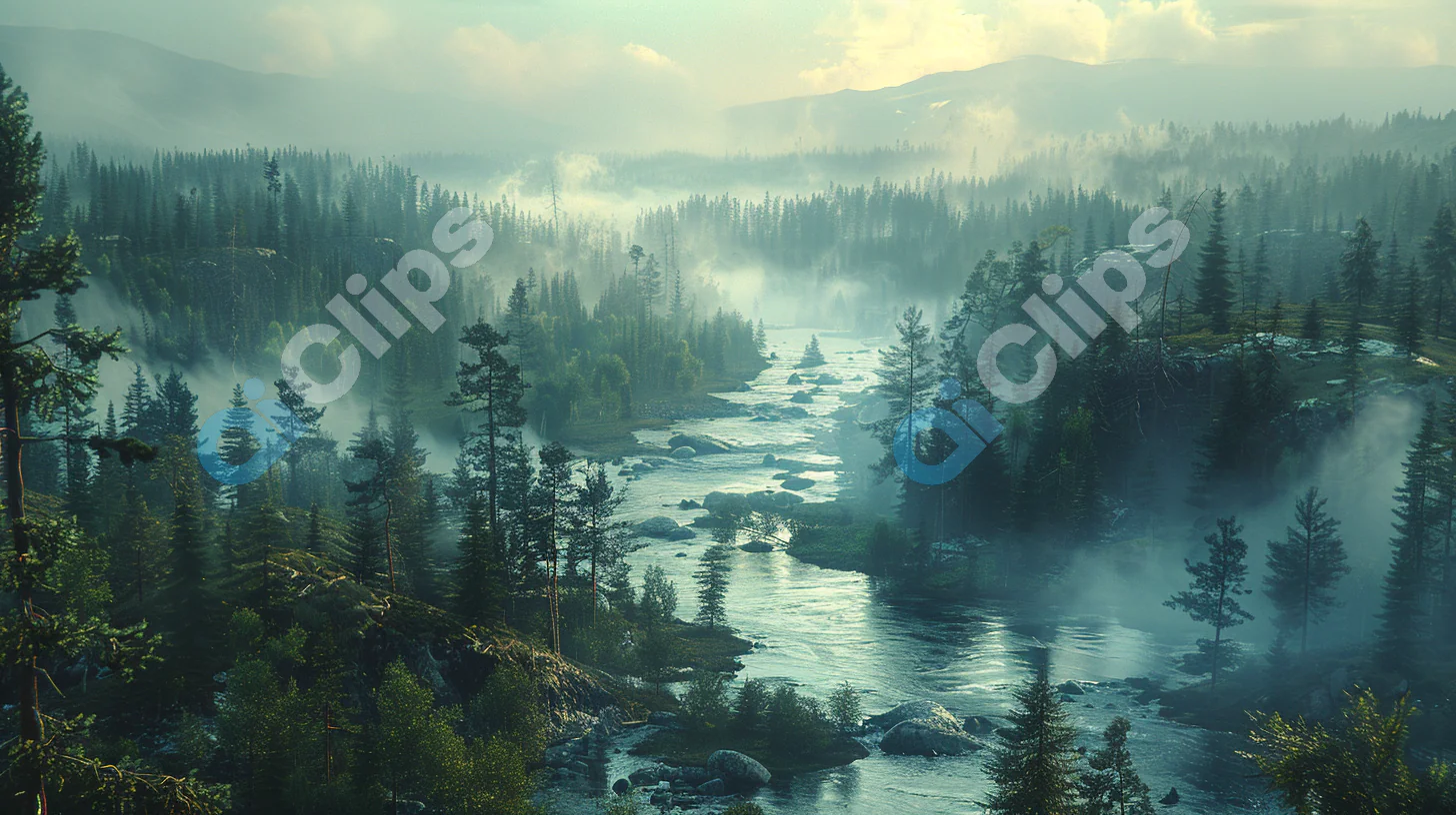 Misty River Valley