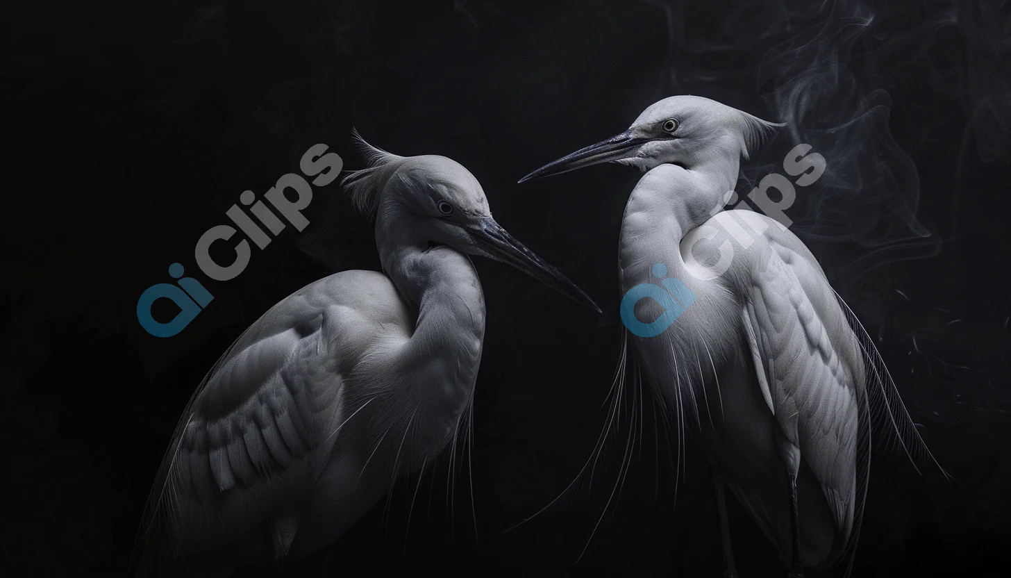 Elegant White Herons