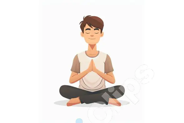 Meditating Boy Illustration