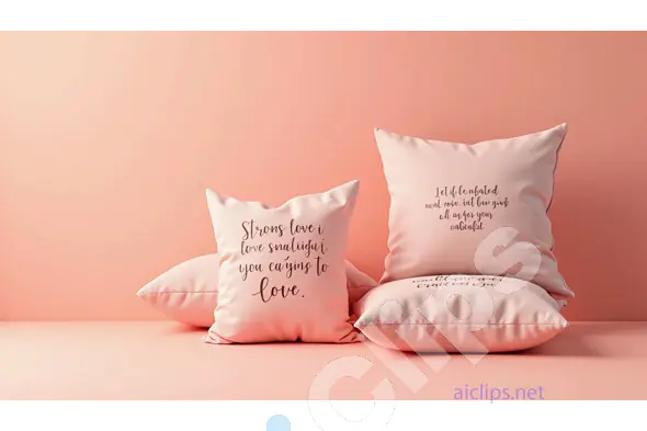 Stylish Pink Cushions with Inspirational Handwritten Quotes