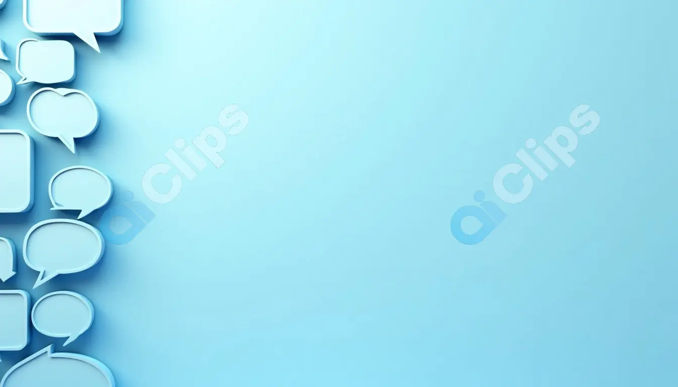 Blue Background with 3D Speech Bubbles
