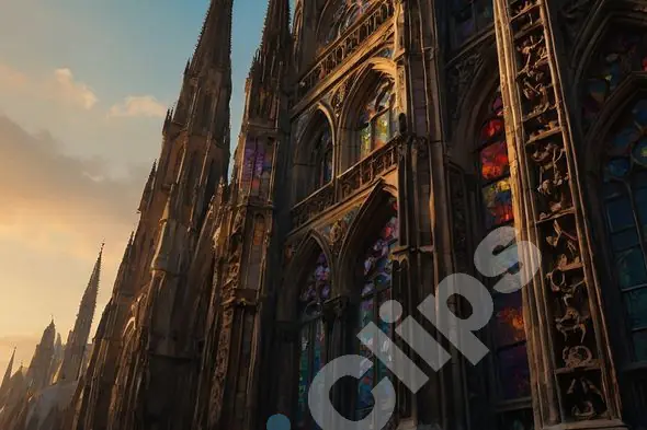 Gothic Cathedral at Sunset
