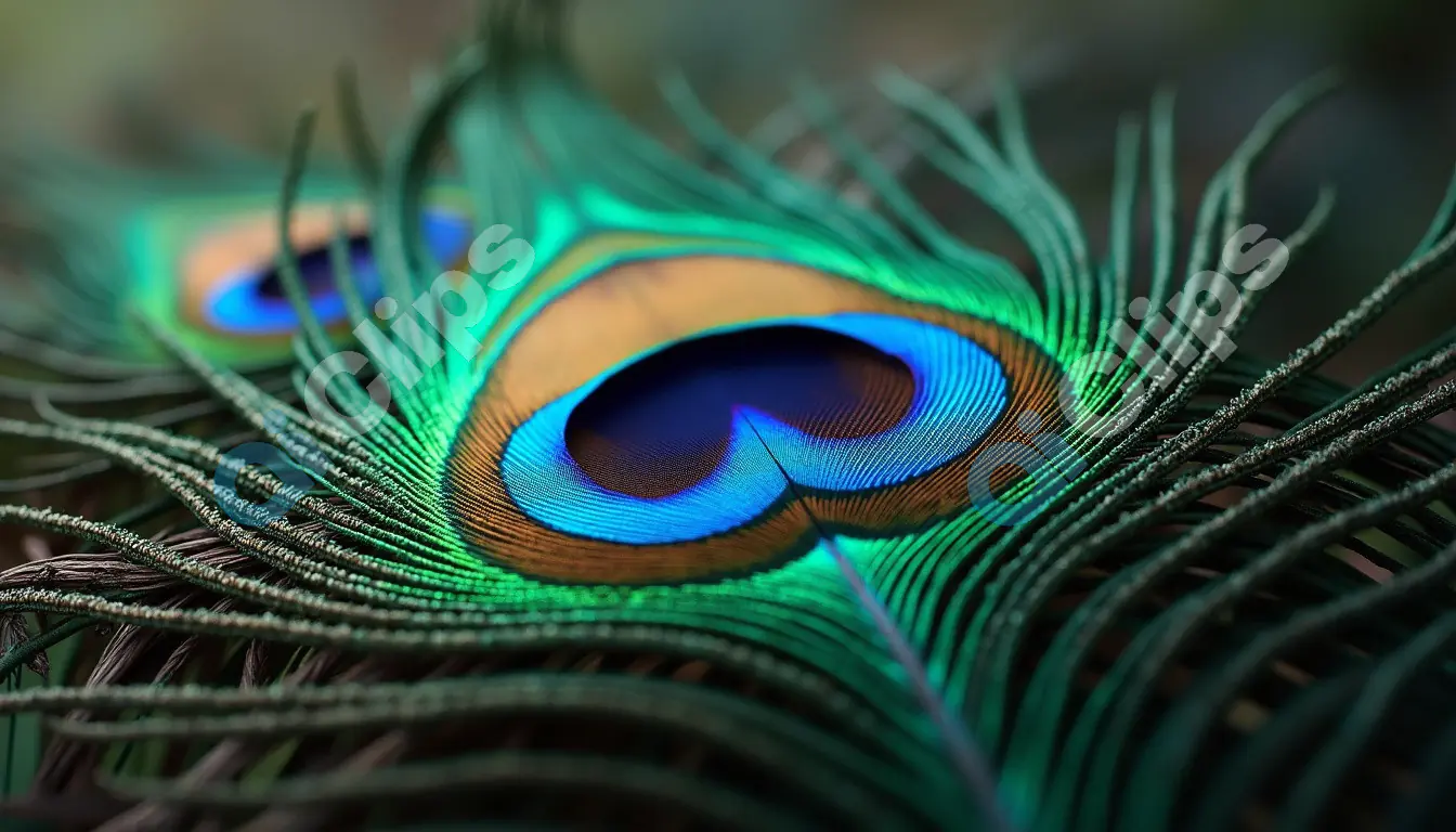 Close-Up of a Vibrant Peacock Feather