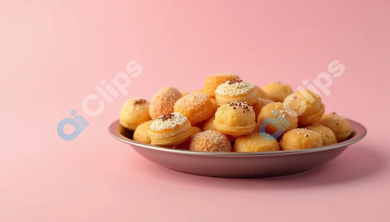 Traditional Indian Sweets on Pink Background