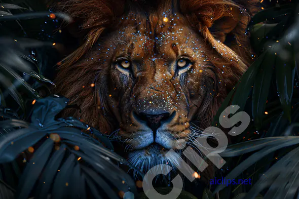 Enchanted Lion in Jungle