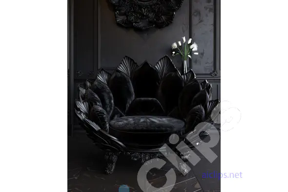Elegant Black Velvet Chair