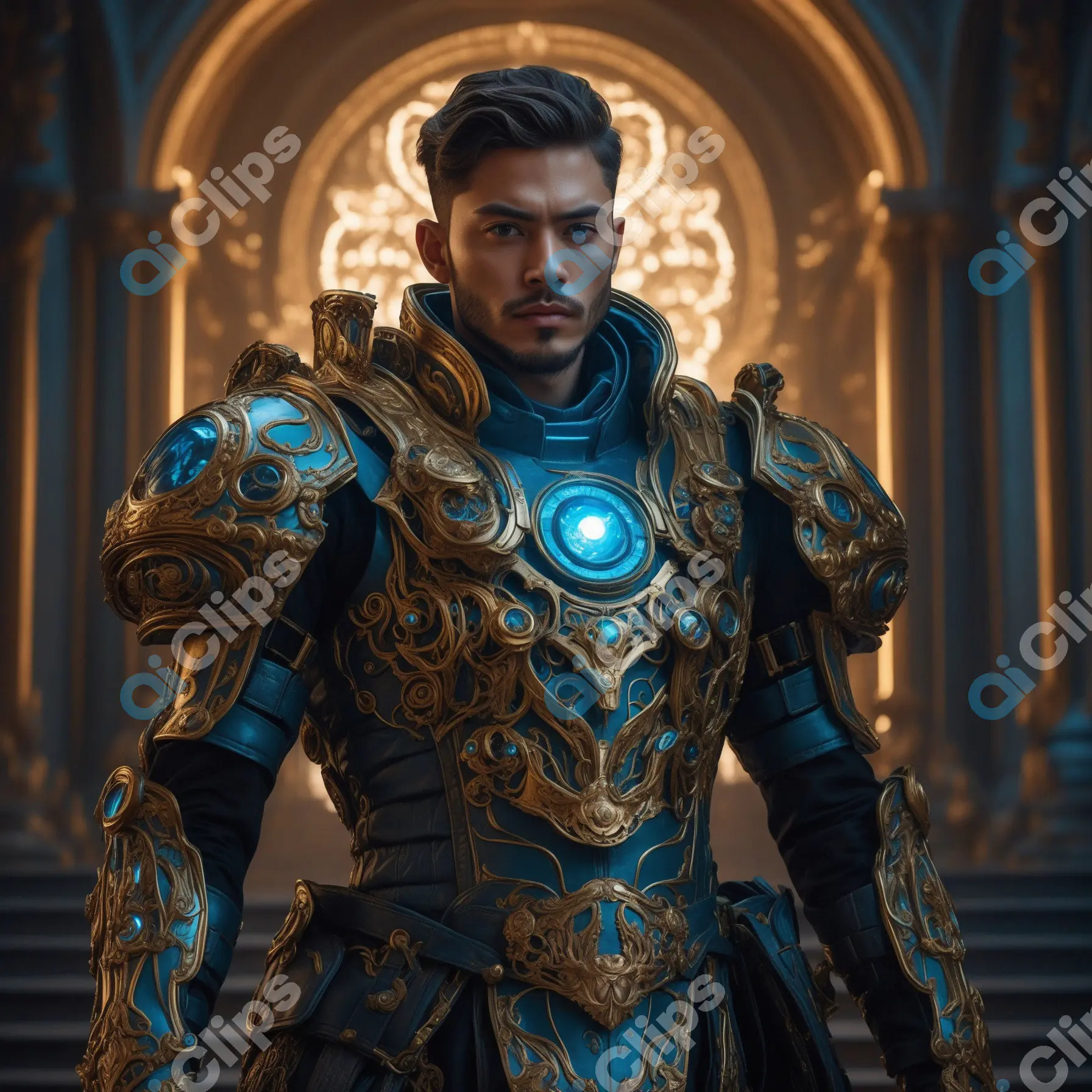Fantasy Warrior in Ornate Armor