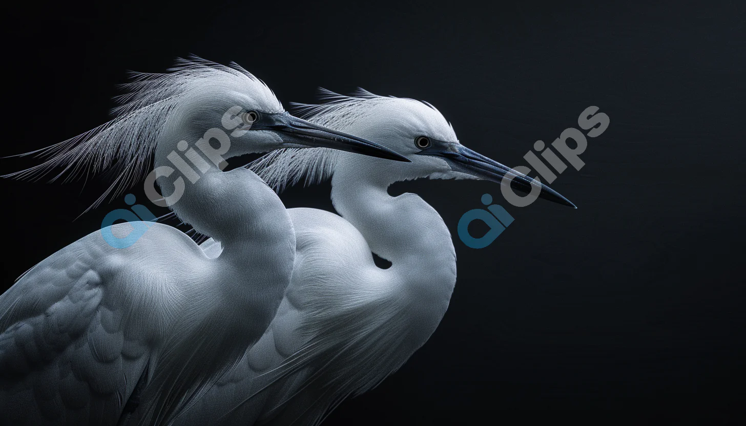 Graceful White Herons