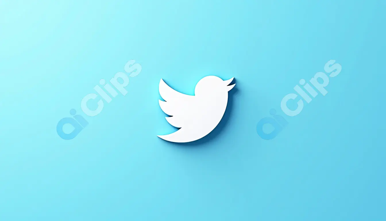 Minimalist Twitter Logo on Light Blue Background