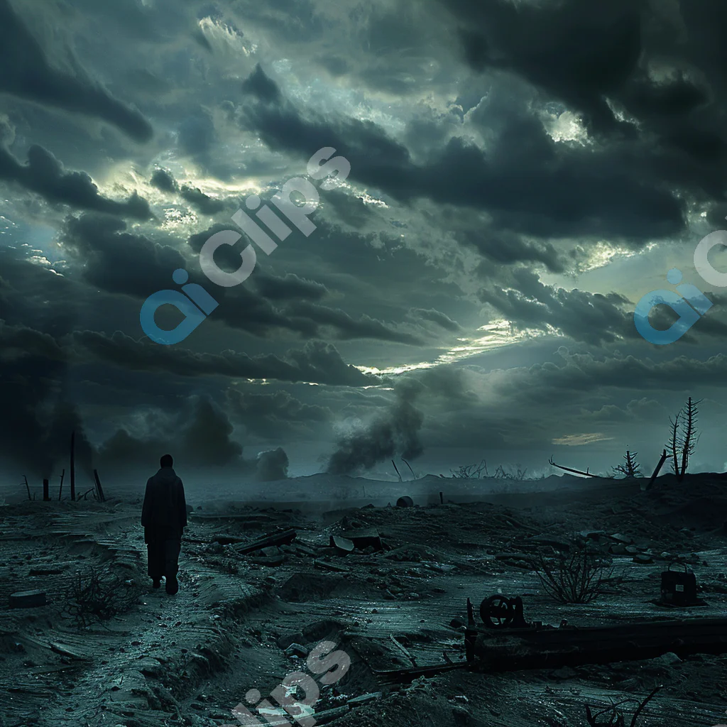 Lone Wanderer in Wasteland