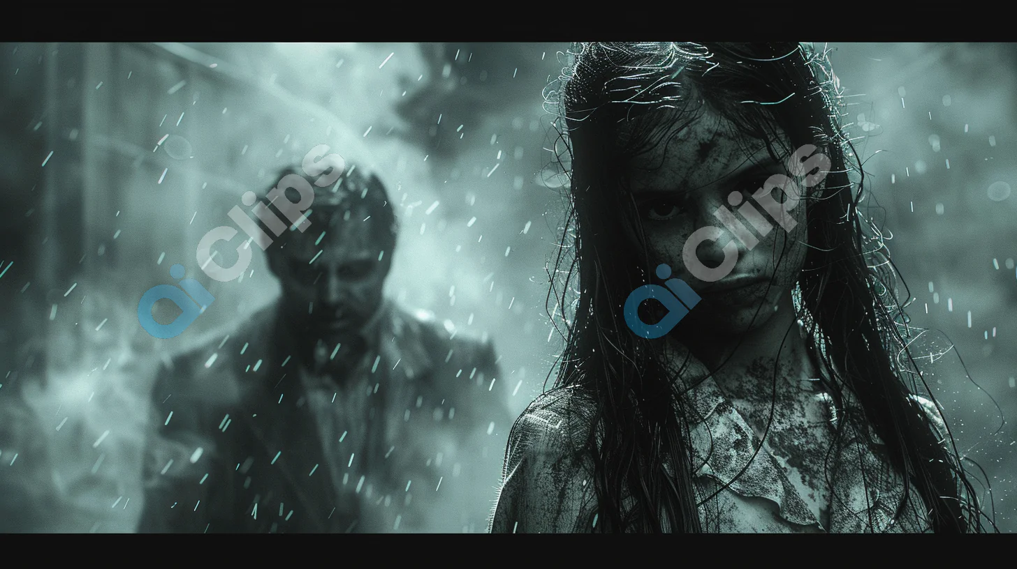 Dramatic Scene in the Rain