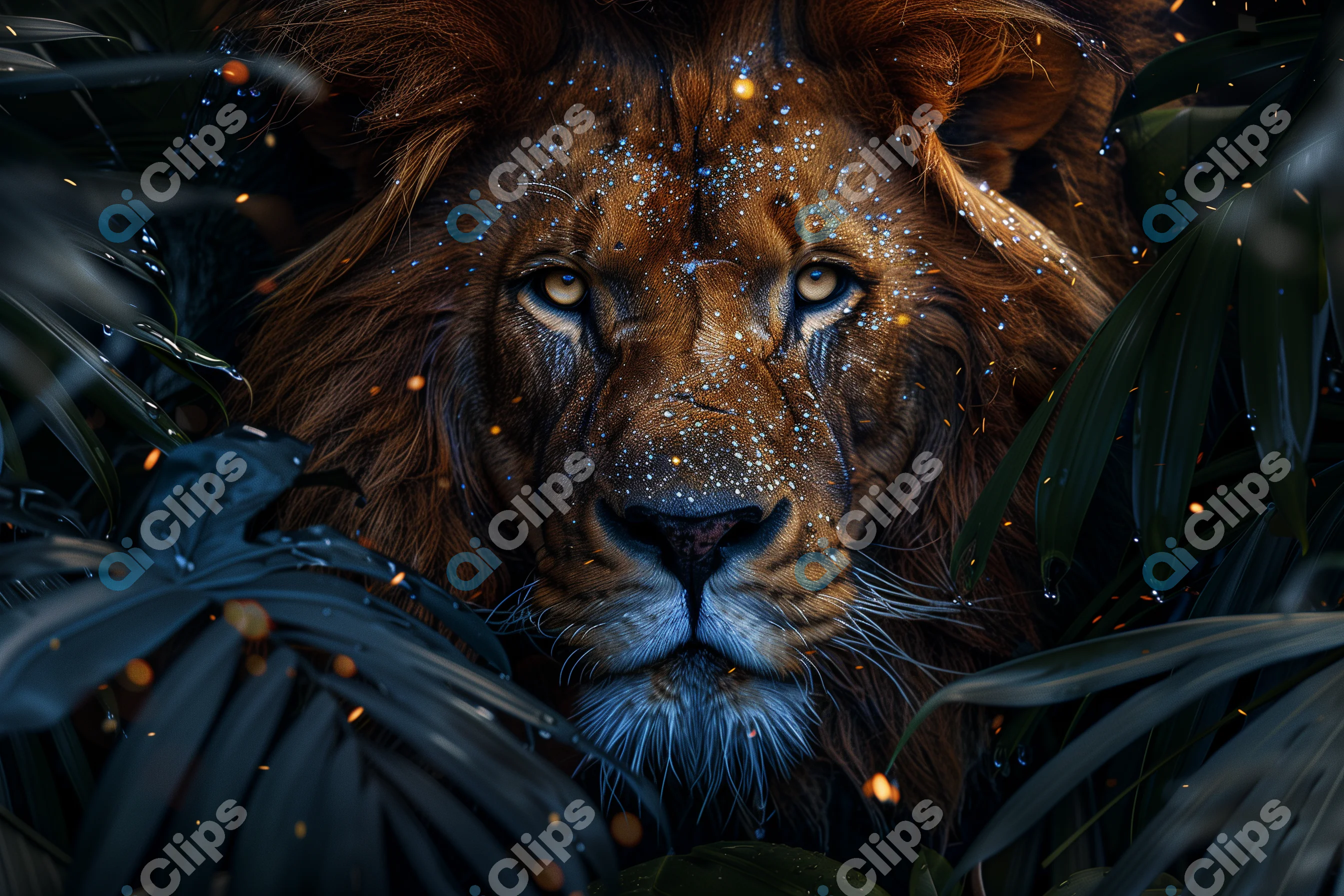 Enchanted Lion in Jungle