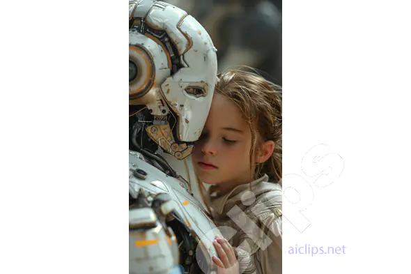 Robot and Child Embrace
