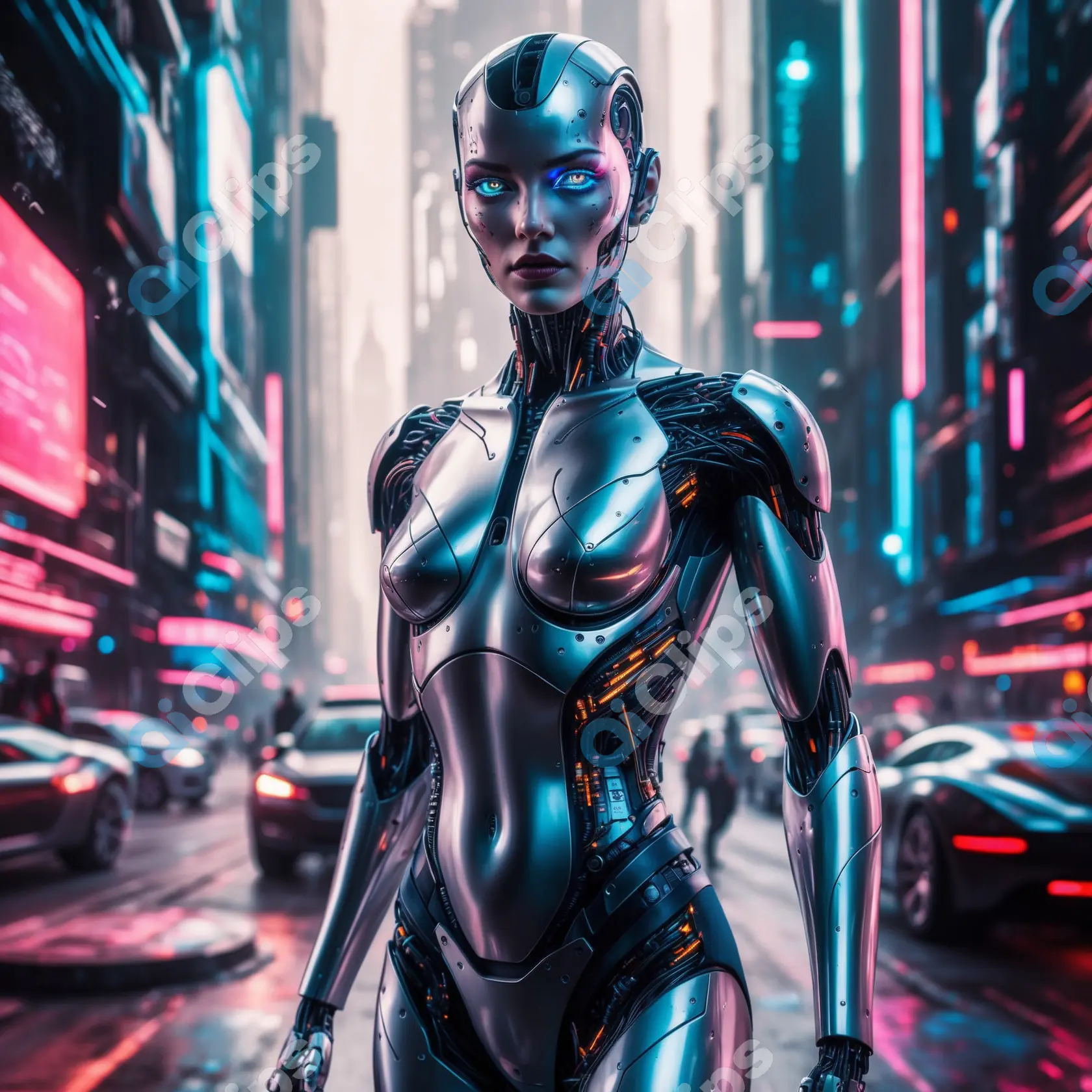 Futuristic Female Cyborg