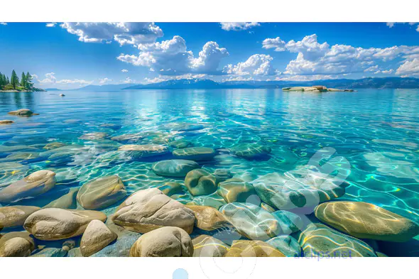 Crystal Clear Lake with Stones