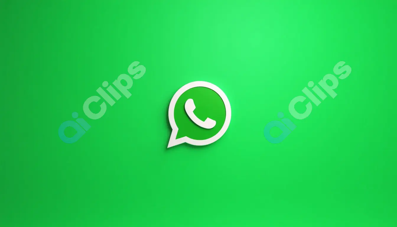 Minimalistic WhatsApp Icon on Bright Green Background