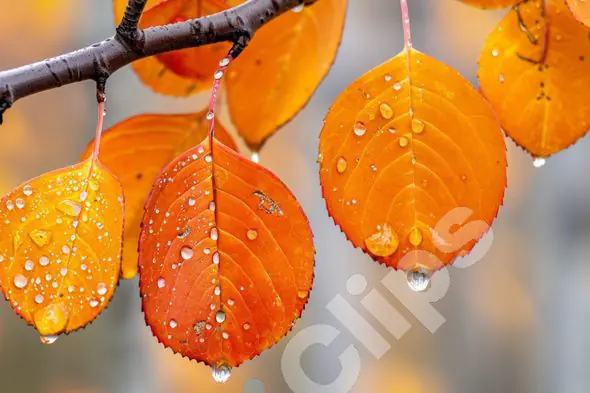Dewy Autumn Leaves