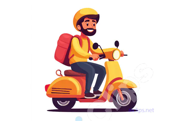 Happy Man on Scooter