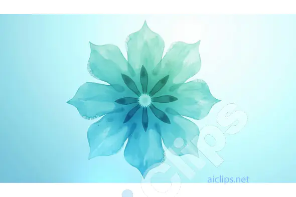 Abstract Blue Floral Design on Gradient Background