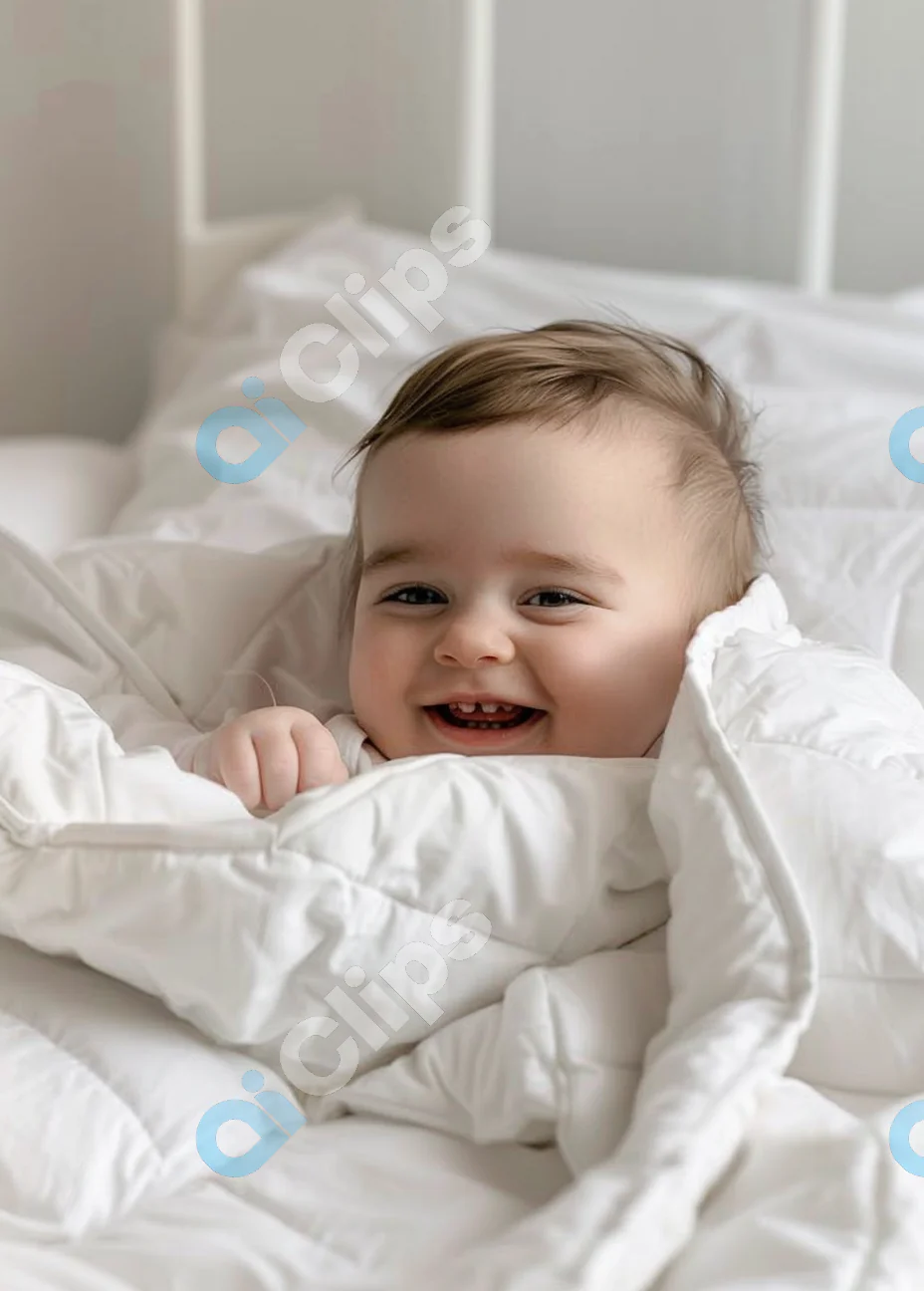 Smiling Baby in Bed