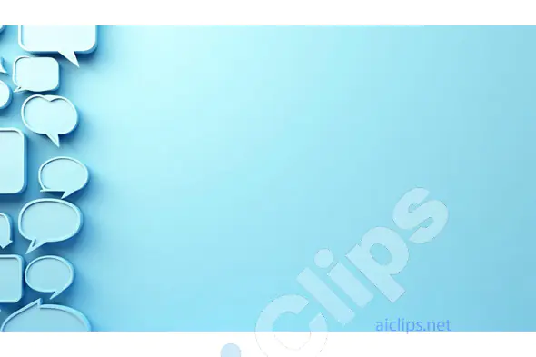 Blue Background with 3D Speech Bubbles