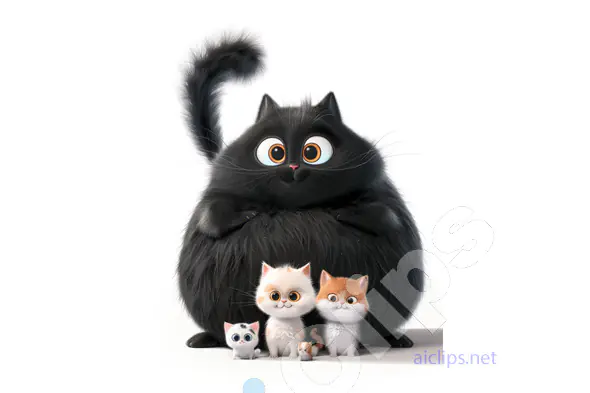 Cartoon Cat Family