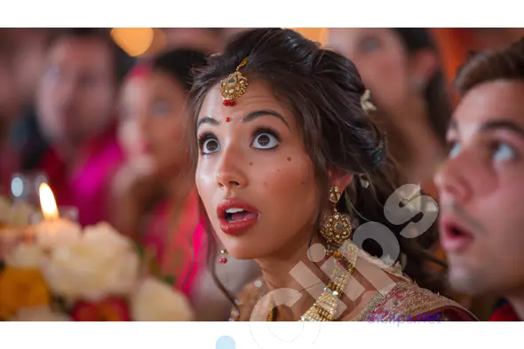 Surprised Indian Bride at Traditional Wedding Ceremony