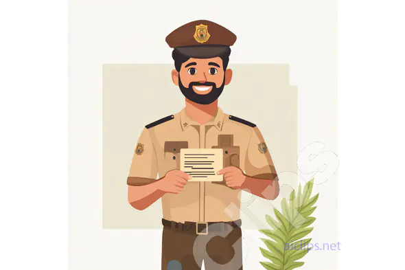 Smiling Police Officer Illustration