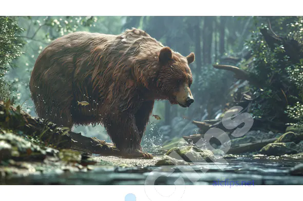 Brown Bear by River