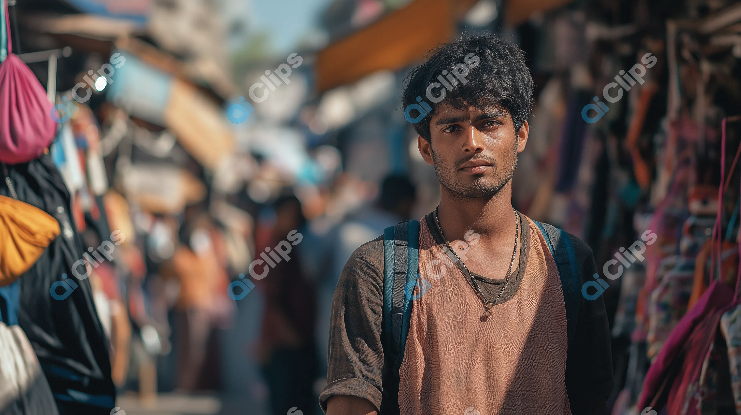 Young Man in an Indian Street Market