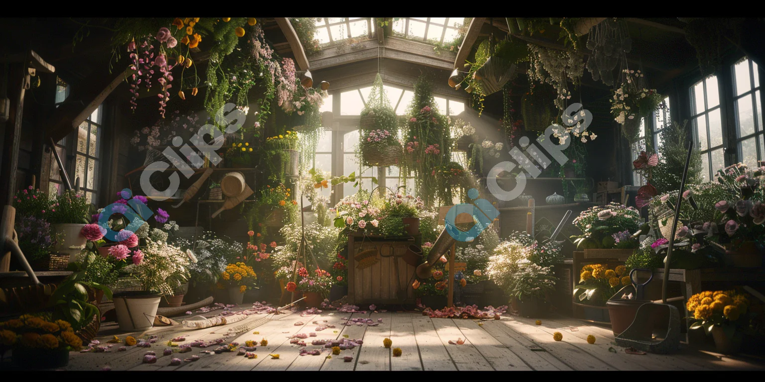 Sunlit Flower Shop Interior