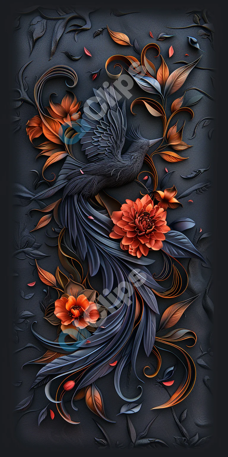 Elegant Floral Bird Design