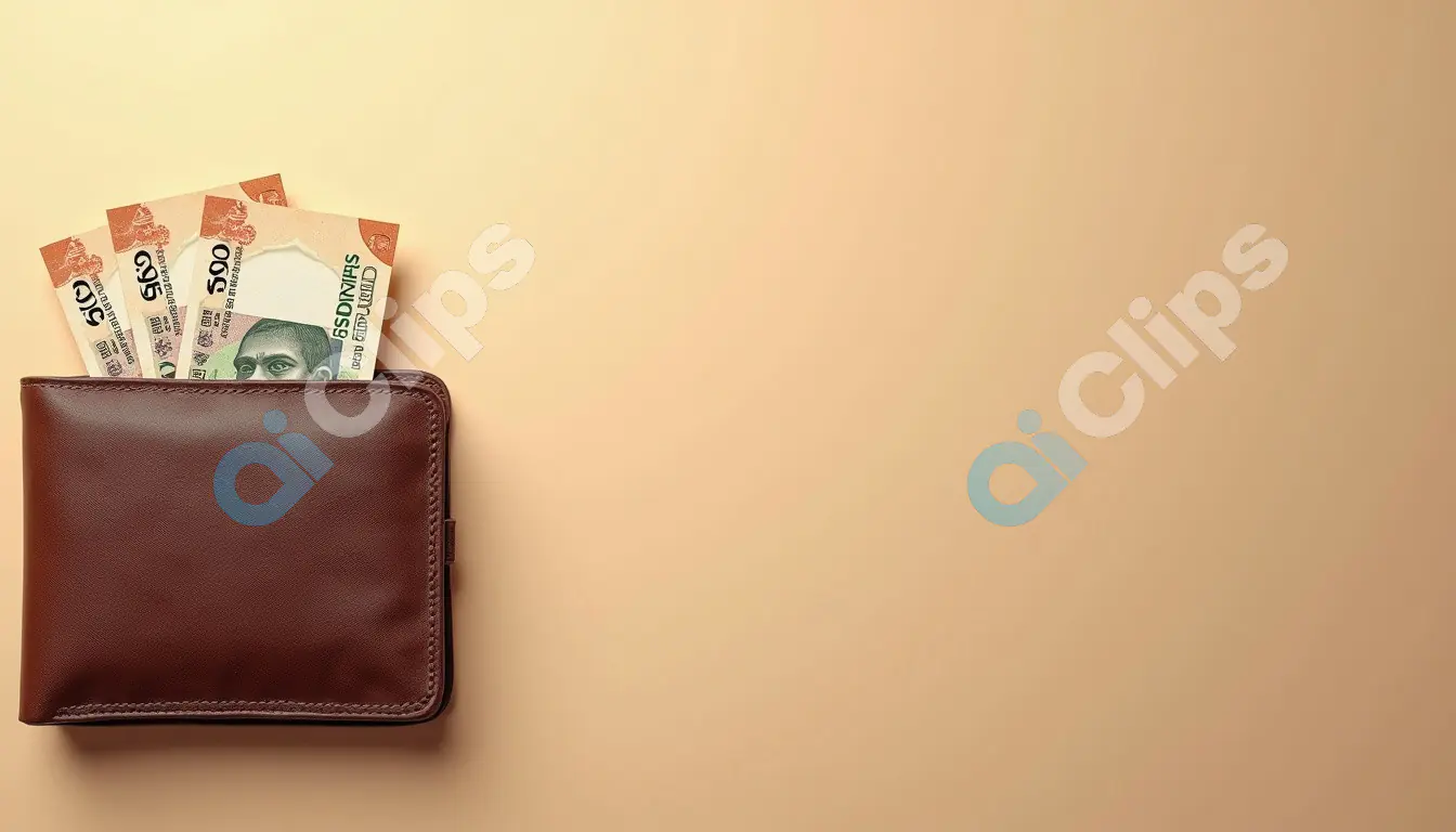 Indian Wallet with Cash – Rupee Currency Notes
