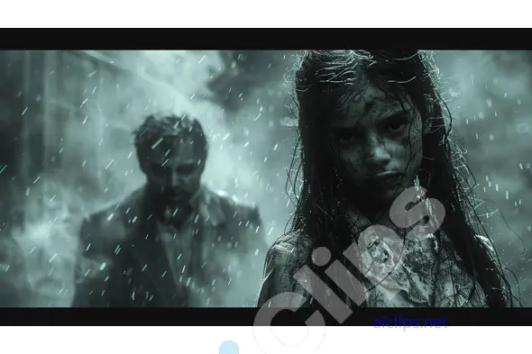 Dramatic Scene in the Rain